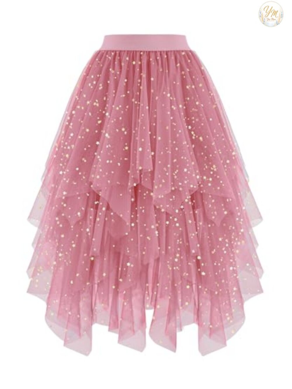 High Low Layered Tulle Midi Skirt A-Line Fairy Cosplay Party